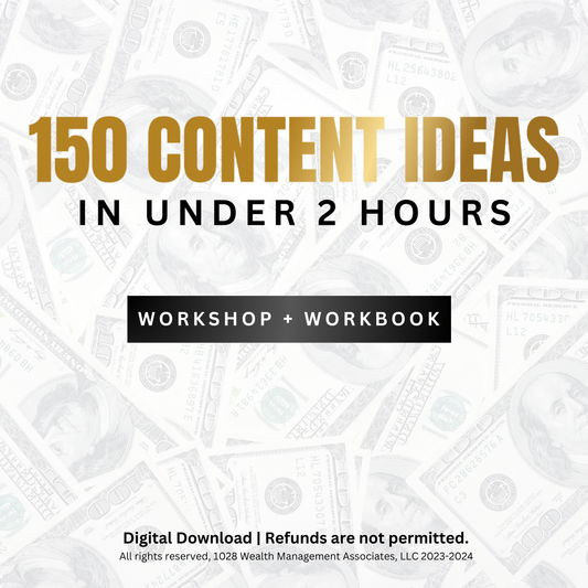 150 CONTENT IDEAS IN UNDER 2 HOURS WORKSHOP